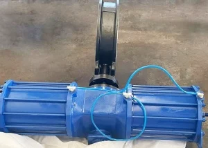Затворы дисковые трехэксцентриковые DN300-600 мм PN 16 кгс/см2 c редуктором и пневмоприводом